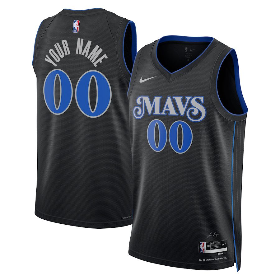 Men Dallas Mavericks Nike Black City Edition 2023-24 Custom Swingman NBA Jersey